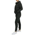 thumbnail image 2 of Women's Loose Fit Fleece-Lined Moto Hoodie & Jogger 2-Piece Top & Bottom Set, 2 of 5