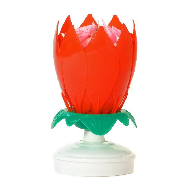 PMU Lotus Flower Musical Birthday Candle Spinning Birthday Cake