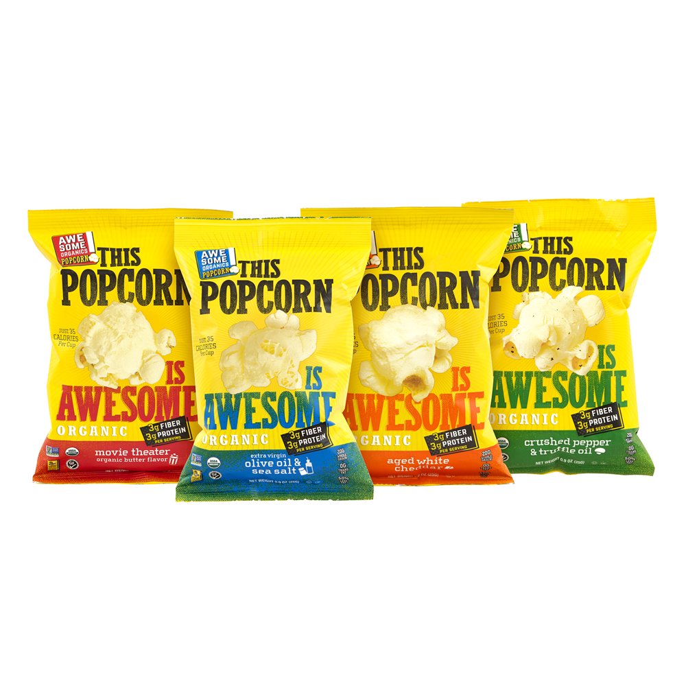 This Popcorn Is Awesome Organic Popcorn Variety Pack, 1 oz, 20 Count