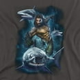 thumbnail image 2 of Aquaman Movie Swimming with Sharks Women's T Shirt, Charcoal, X-Large, 2 of 6