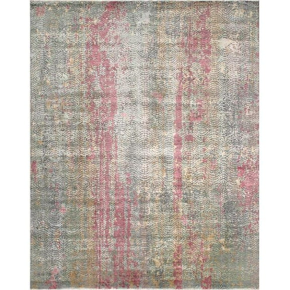 Pasargad Home Modern Hand-Knotted Bsilk & Wool Area Rug 10' 1" X 13'10" Multi