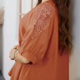 thumbnail image 3 of Kadahis Women's Plus Size Blouse Round Neck Work Ruffle half sleeve Tops, 3 of 5