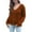 Coffee, variant on IROINNID Womens Sweater Scoop Neck Pullover Sweater Solid Color Comfy Short Length Long Sleeve Hollow Leaf Knitting Sweater Autumn and Winter Sweater