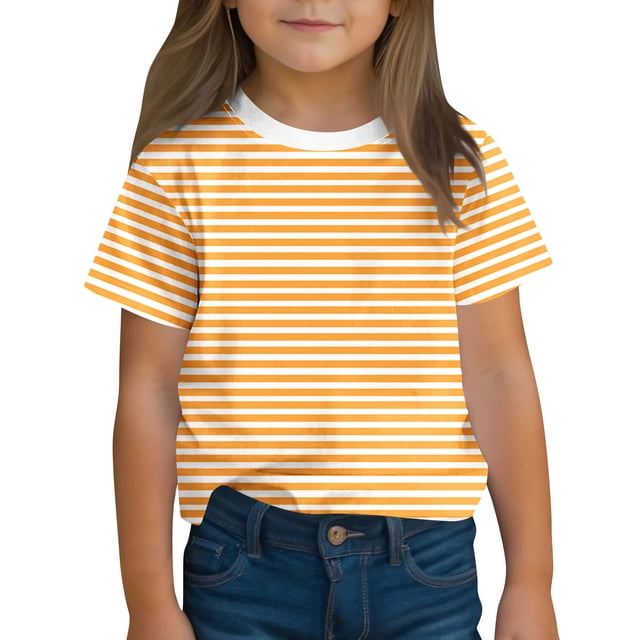 Short Sleeve T-shirt for Kids , Polyester-Spandex Blend , Breathable Comfort Fit , Fashion Print Design , Machine Washable , Black Color