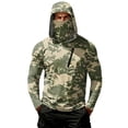 thumbnail image 2 of Men's Casual Camouflage Print Hooded Long Sleeve Sun Protection Jacket Lightweight Pullover Outdoor Top with Zipper Pocket, 2 of 7