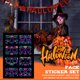 thumbnail image 3 of Tatuajes faciales temporales JShteea 8 Uds fluorescentes para fiesta de Halloween, 3 of 9