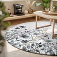 thumbnail image 3 of Round Rugs 3Ft, Grey Eucalyptus Leaves Round Area Rug Washable Indoor Throw Carpet, Farm Wildflowers Country Plants Small Non Slip Circle Rug for Bedroom Living Room Home Decor Aesthetic, 3 of 8