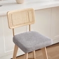 thumbnail image 4 of Zesthouse 26.2" Swivel Counter Height Bar Stools Set of 2, Upholstered Linen Counter Stools with Rattan Back, Mid Century Barstools with Solid Wood Legs for Kitchen Island, Gray, 4 of 12