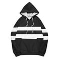 thumbnail image 6 of BXINGOHAI Casual Hoodies for Women Long Sleeve Solid Lightweight Pullover Tops Loose Sweatshirt with Pocket Black,XL, 6 of 7