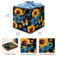 thumbnail image 3 of Starry Sky Sunflower Butterfly Foldable Storage Basket with Handle, 10.8"x10.5"x10.6" Large Capacity Cube Organizer Storage Containers, 3 of 6