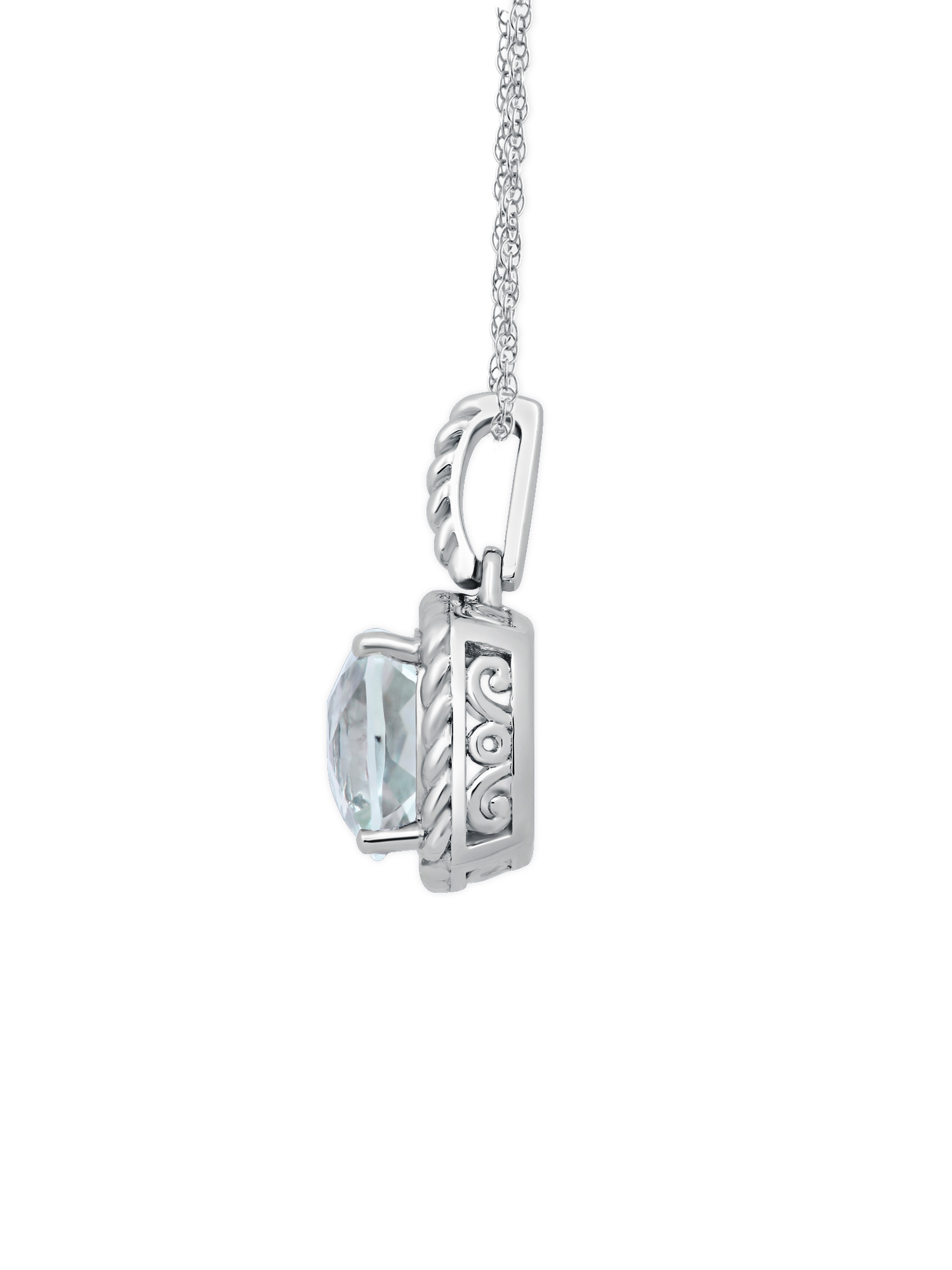STERLING SILVER BRILLIANCE FINE JEWELRY TREATED GREEN AMETHYST PENDANT