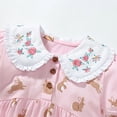thumbnail image 3 of WIBACKER 2-7T Kids Toddler Girls Cotton Thin Summer Dress Lapel Short Sleeve Dresses With Rabbit Decor, 3 of 7