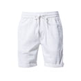 thumbnail image 2 of Plebaso Shorts Mens Summer Drawstring Lightweight Casual Shorts Plain Vacation Beach Shorts with Pockets, 2 of 4