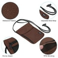 thumbnail image 4 of Uxcell Neck Wallet Travel Pouch, RFID Blocking Travel Document Organizer, Brown, 4 of 5
