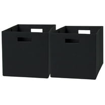 Better Homes & Gardens Fabric Cube Storage Bins (12.75" x 12.75"), Black, 2 Pack
