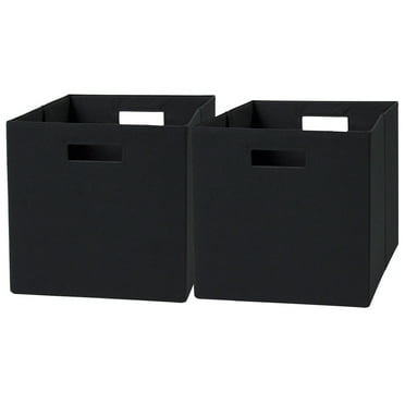 Better Homes & Gardens Fabric Cube Storage Bins (12.75" x 12.75"), Black, 2 Pack