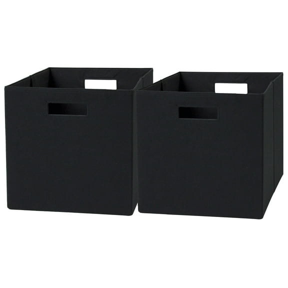 Better Homes & Gardens Fabric Cube Storage Bins (12.75" x 12.75"), Black, 2 Pack