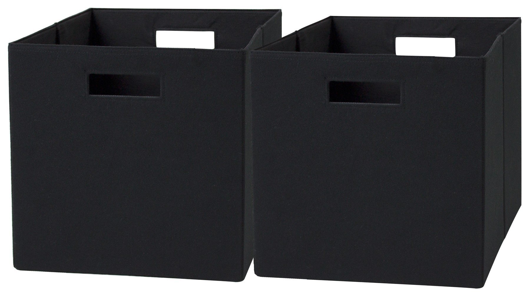 Better Homes & Gardens Fabric Cube Storage Bins (12.75" x 12.75"), Black, 2 Pack