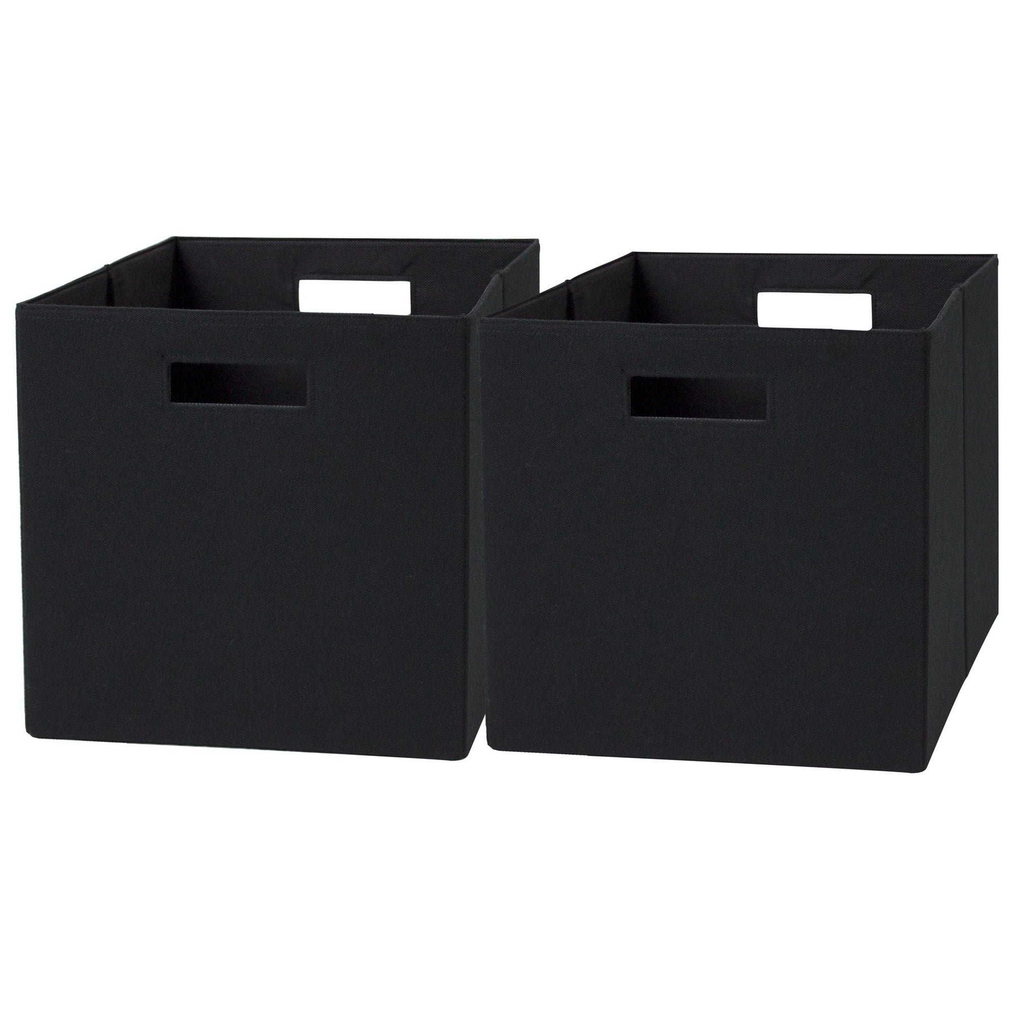 Better Homes & Gardens Fabric Cube Storage Bins, Black, 2 Pack, 12.75 in x 12.75 in x 15 in