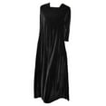 thumbnail image 3 of Prolriy Robe en Velours pour Femmes Printemps et Automne Nouvelle Robe Longue en Velours Doré Européenne et Américaine à Col Rond Fin pour Femmes 2025 Noir TTG, 3 of 5
