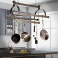 thumbnail image 1 of Enclume Design Products PR38 HS 3- Bar Ceiling Pot Rack with 12 Hooks, Hammered Steel, 1 of 4