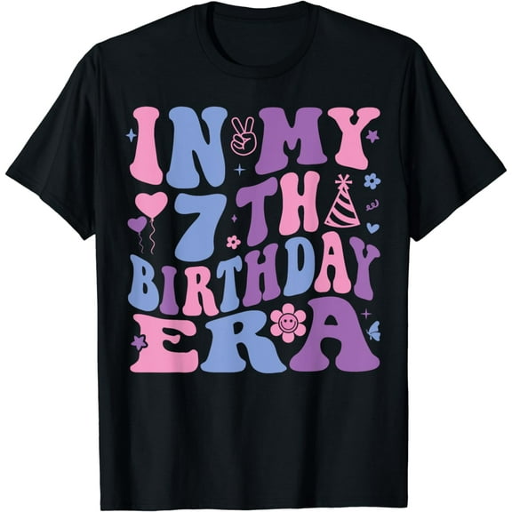 In My 7th Birthday Era Girl Seven 7 years Old Birthday 7th T-Shirt