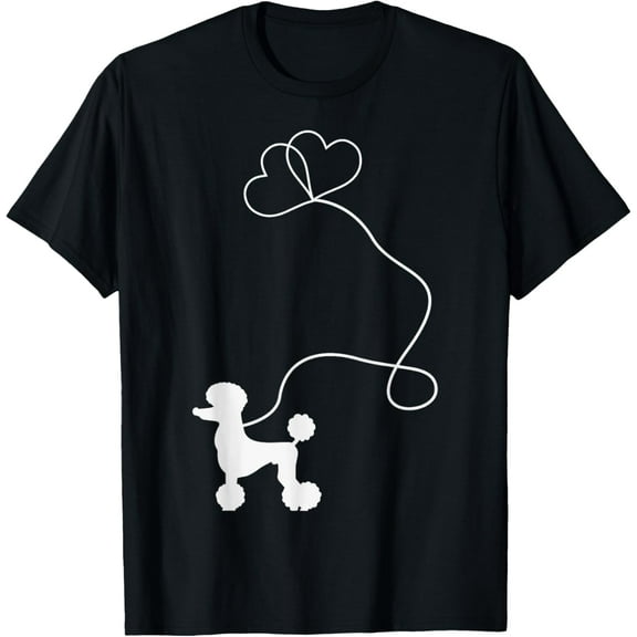1950's Sock Hop Costume - Dog Cute Poodle Heart T-Shirt men and women can wear, black, white, gifts