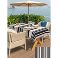 thumbnail image 6 of 60x120 Inch Outdoor Tablecloth with Umbrella Hole Zipper Rectangle Black Pink Striped Rectangular Tablecloths Outside Waterproof Modern Stripes Farmhouse Patio Table Cloth Cover for Picnic Party, 6 of 8