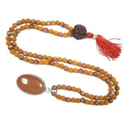 Mogul Meditation Healing Mala Beads Sun Stone Healing Necklace