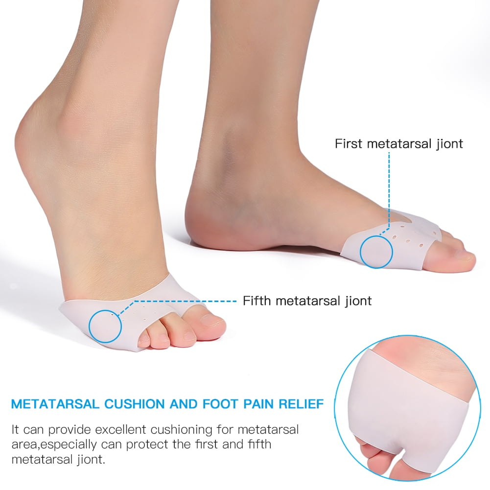 Zerodis Bunion Corrector Pads Gel 2 Pair Ball of Foot Cushion Forefoot Insoles for Metatarsal Support,Bunion Corrector