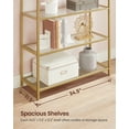 thumbnail image 3 of VASAGLE 5-Tier Gold Bookshelf Display Storage Shelf Modern Bookcase with Metal Frame for Bedroom Living Room Golden, 3 of 8