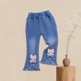 thumbnail image 6 of Avtoify Children's Jeans Girl's Beaded Stretch Flared Pants Young Children Patchwork Denim Long Pants Long Pants, 6 of 6