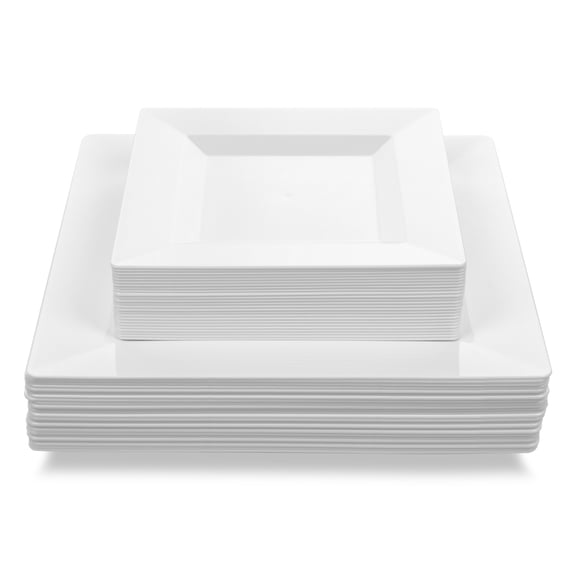 PLATOS DESECHABLES CUADRADOS 50 PIEZAS REUTILIZABLES FIESTA Berry Hip PLAT10
