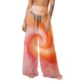 thumbnail image 2 of Betivan Women's Beach Pants Bohemian Chiffon Graphic Lightweight Sun Protection Wide Leg Trousers Sheer Breathable Summer Casual Daily Beach Vacation Pool, 2 of 8