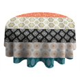thumbnail image 4 of Round Waterproof Tablecloth 60×60 Inch, Boho Style Reusable Indoor/Outdoor Durable Table Cover for Party Kitchen Dinner Room Decor, 4 of 6