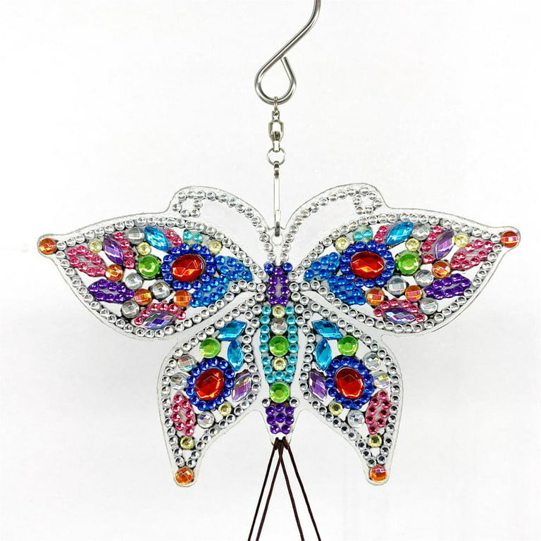 Diy 5d Diamond Painting Beautiful Butterfly Wind Chime - Temu