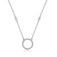 thumbnail image 1 of Collar de clavícula de mar azul redondo geométrico para mujer con colgante circular de diamantes completo de plata de ley de imitación JM, 1 of 5