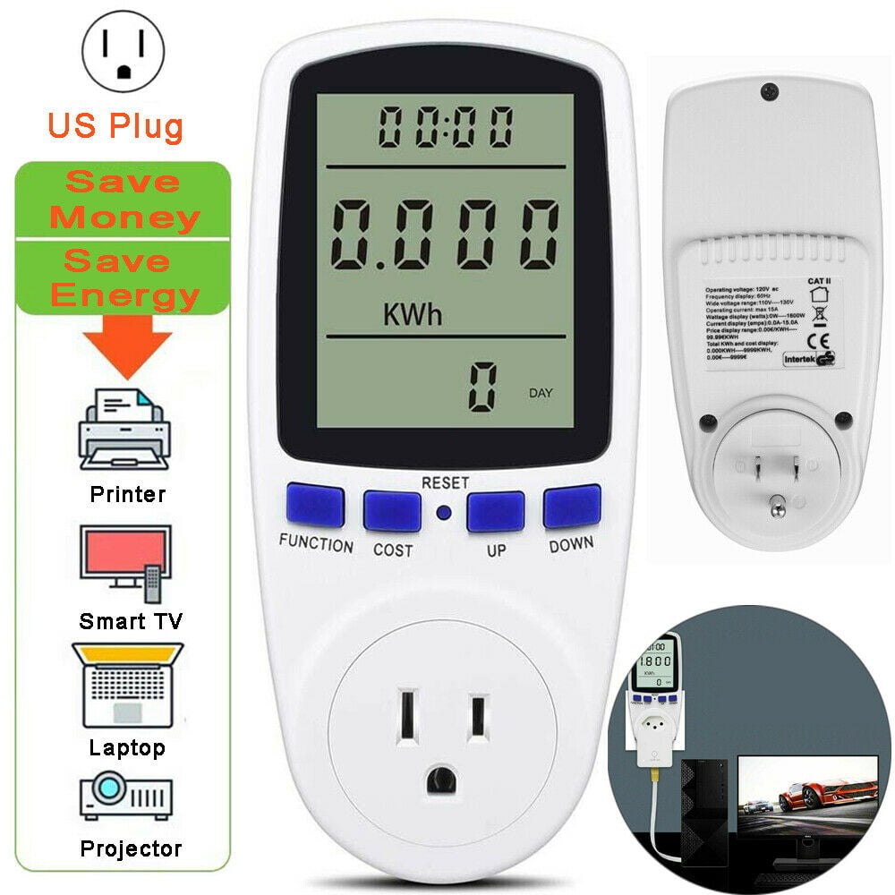 Digital Power Saving Energy Monitor Watt Amp Volt KWh Meter Electricity Analyzer 