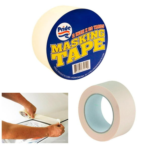 2 Rolls General Purpose Masking Tape 2" X 20yd Adhesive Painting Wall Surface