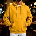 thumbnail image 2 of Men's Solid Color Pullover Hoodie with Drawstring Hood and Kangaroo Pocket Casual Sweatshirt Top, S-3XL, 2 of 8