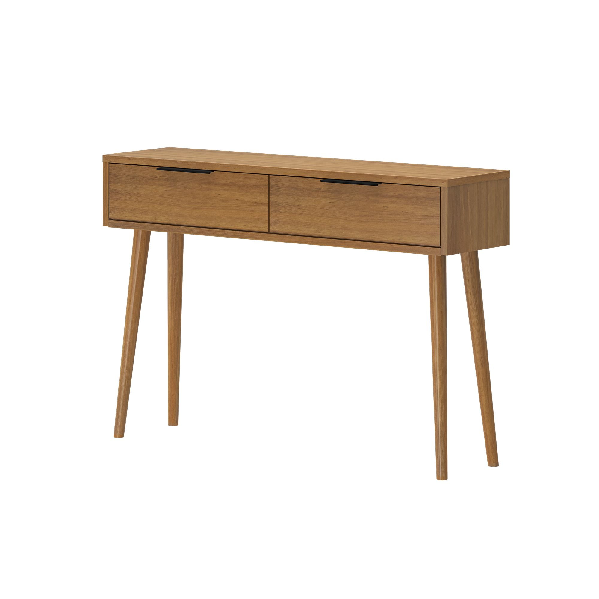 Plank+Beam 46" Mid Century Modern Console Table with Storage Shelves, Entryway Table with Storage, Foyer Tables for Entryway, Console Table, Pecan