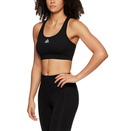 Reebok Women's Stronger Sports Bra with Mesh Panel and Removable Cups