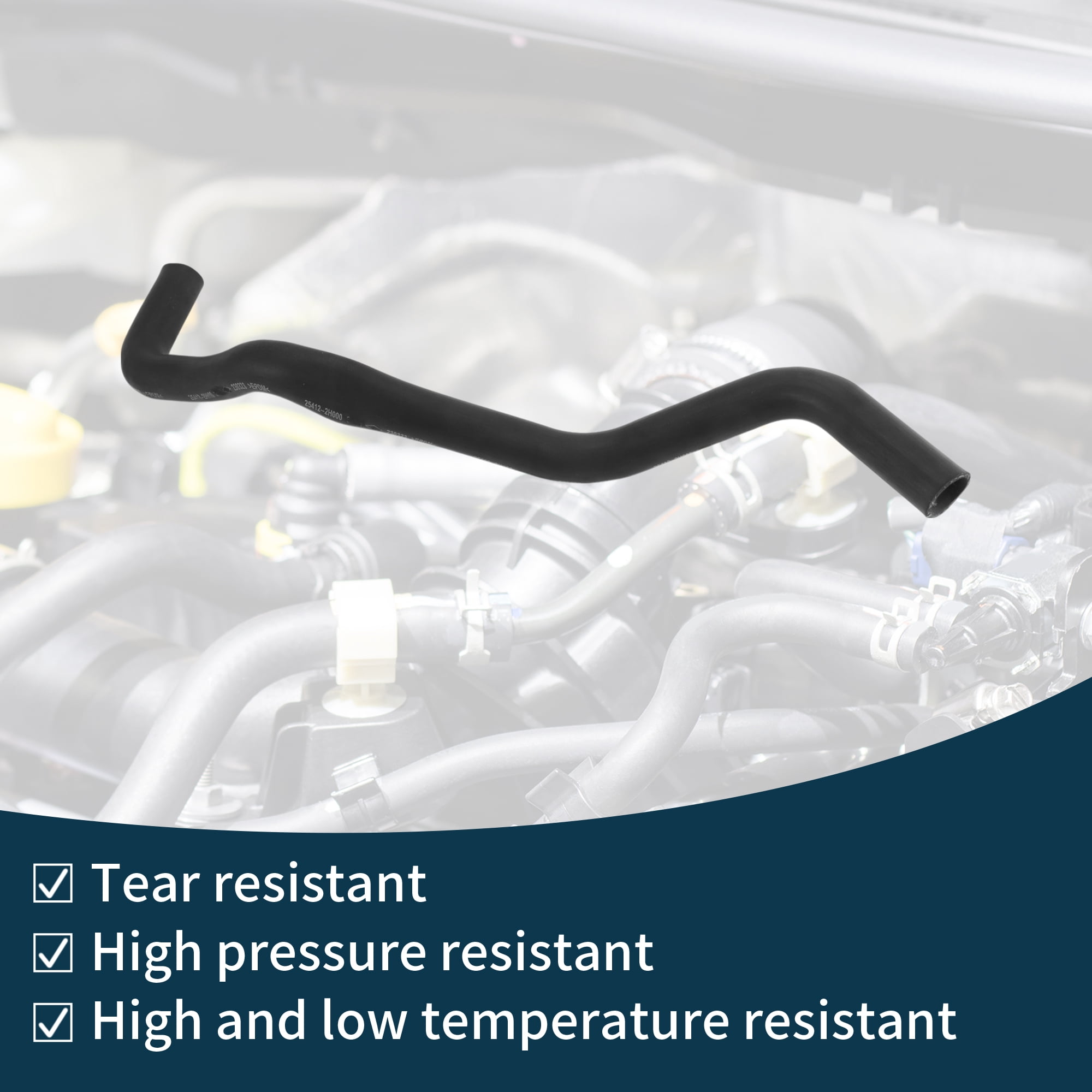 Unique Bargains Radiator Hose Heater Hose Radiator Outlet Hose Pipe No.254122H000 for Hyundai Elantra 2010-2011 Rubber Downpipe Black 1 Pc