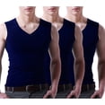 thumbnail image 2 of Blekii Men's V-Neck Casual Sleeveless Tank Top 3-Pack - Lightweight Breathable Cotton, Comfortable Daily Wear - Perfect for Undershirt Layering, Summer Casual, Home Relaxation,, 2 of 10