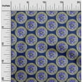 thumbnail image 2 of oneOone Cotton Poplin Blue Fabric Asian Mandala Sewing Material Print Fabric By The Yard 42 Inch Wide, 2 of 4
