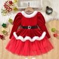 thumbnail image 6 of Santa Outfit Baby Long Sleeve Girls Santa Christmas Dress Party Dress Baby Girl Christmas Outfit 3-4 Years, 6 of 8