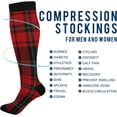 thumbnail image 4 of GZHJMY Buffalo Plaid Compression Socks, Women Men Long Stocking (20-30mmHg), Travel Knee High Stockings for Athletic Sports,Running,Cycling,Nursing, 4 of 7