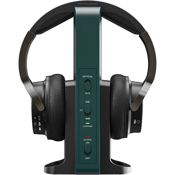 Rybozen Wireless Headphones for TV Watching with 2.4G Digital RF Transmitter Charging Dock Hi-Fi Soft Over-Ear Headset