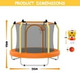 thumbnail image 4 of Yoneston 55'' Toddler Trampoline for Kids, Indoor & Outdoor Mini Trampoline with Enclosure Net and Basketball Gifts for Kids, Toddler Trampoline Toys, Yellow, 4 of 6