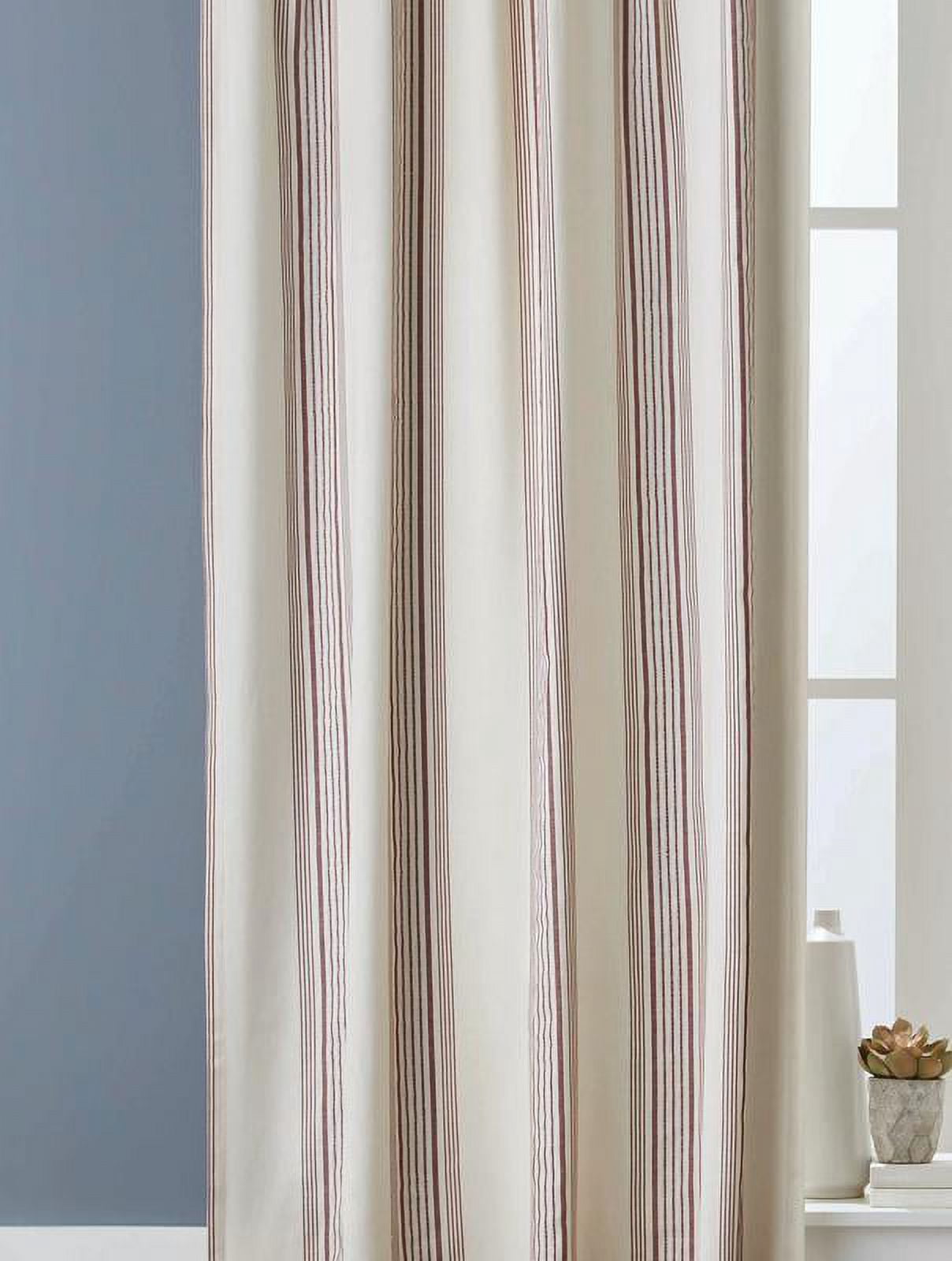 Maroon Farmhouse Stripe Light Filtering Curtain Panel, 50x95, 1 Pack
